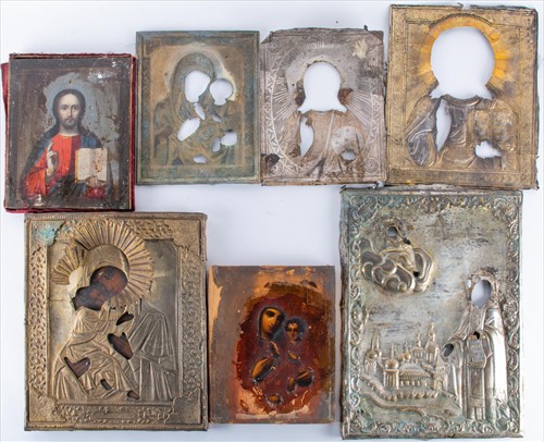 Lot 289 - A 19th century Russian icon depicting Christ...