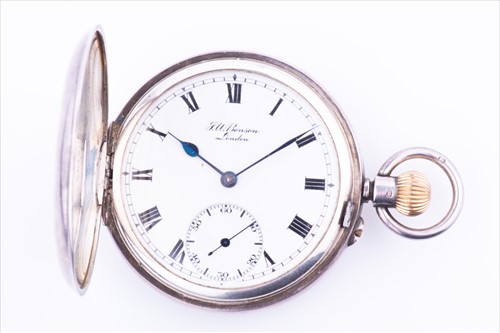 Lot 356 - A J W Benson 'The Bank' silver cased pocket...