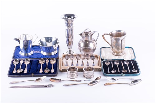 Lot 403 - A mixed group of small silver items comprising...