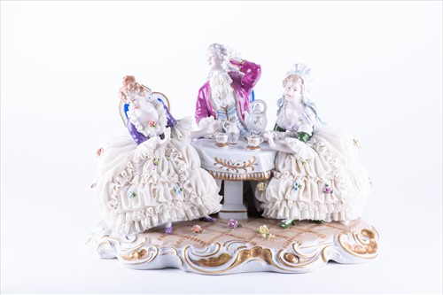 Lot 235 - A large Unterweissbach porcelain figural group...