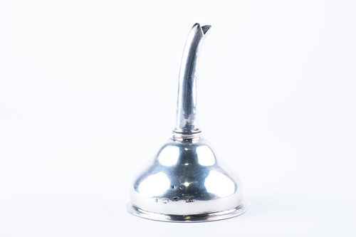 Lot 371 - A George III Irish silver wine funnel Dublin...
