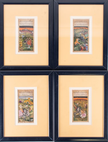 Lot 223 - A set of four Indian miniatures probably late...