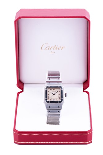 Lot 364 - A 1997 Cartier Santos stainless steel quartz...