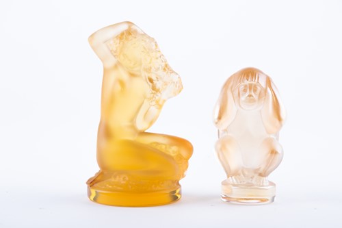 Lot 305 - Two Lalique glass paperweights both signed...