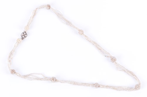 Lot 6 - A late 19th / early 20th century seed pearl...