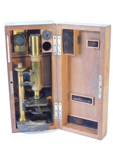 Lot 585 - A late 19th century Leitz monocular microscope,...