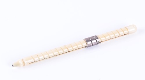 Lot 565 - A very rare Victorian Lund Patent carved ivory...