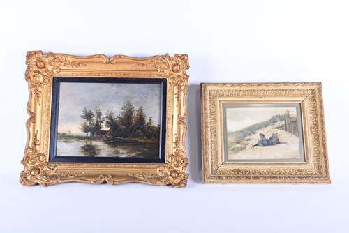 Lot 476 - 19th century English School, a peaceful lake...