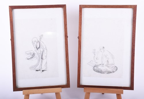 Lot 241 - Two Chinese pith paper pictures, Qing dynasty,...