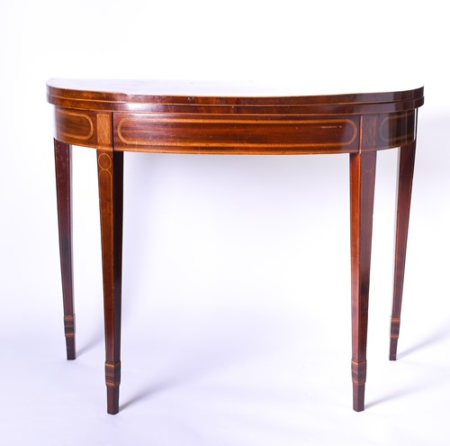 Lot 97 - A 19th century mahogany foldover card table,...