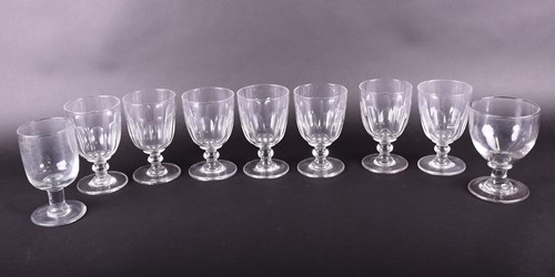 Lot 434 - A set of seven 18th century style rummers,...
