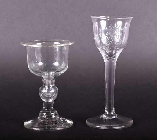 Lot 456 - A 19tn century sweetmeat glass on a ball knop...