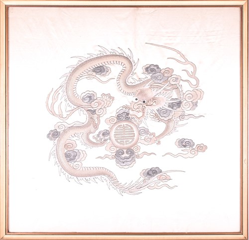 Lot 233 - A Chinese embroidery on silk, early 20th...