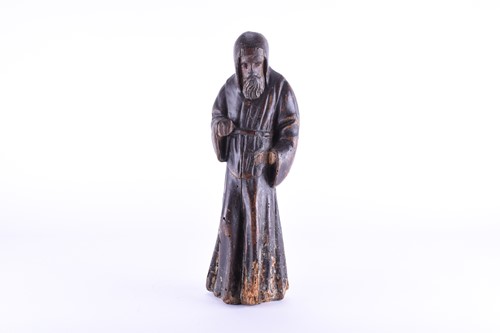 Lot 584 - A wood-carved figure of Anthony of Egypt,...