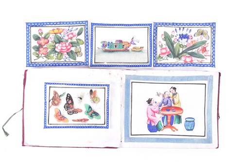 Lot 258 - A 19th century album of Chinese watercolours...