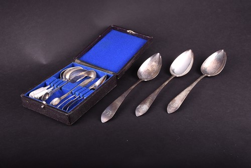 Lot 594 - Three Scottish provincial silver flatware...