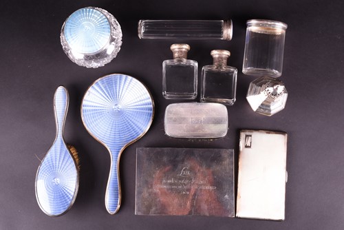 Lot 634 - A silver cigarette box, H. Bros, Birmingham...