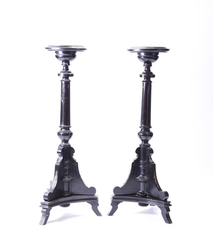 Lot 112 - A pair of Victorian Aesthetic period ebonised...