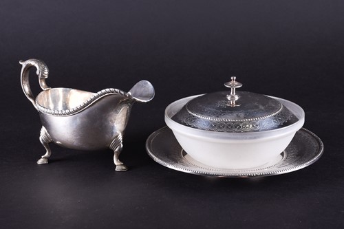 Lot 599 - A Victorian silver and frosted glass bon bon...