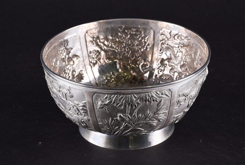 Lot 607 - A 19th century Chinese silver bowl, probably...