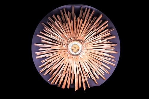 Lot 511 - A carved giltwood sunburst wall clock, early...