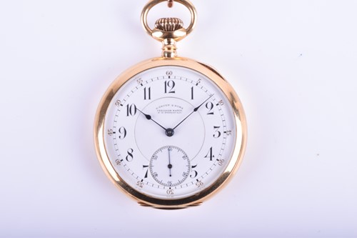 Lot 565 - An 18ct gold cased open face pocket watch, the...