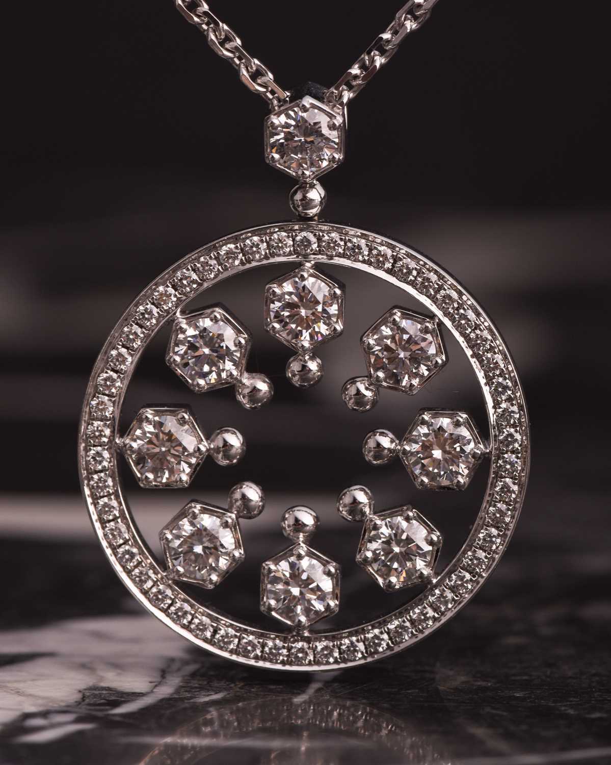Lot 801 - Boodles. An 18ct white gold and diamond...
