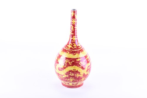 Lot 217 - A Chinese onion shape vase, 20th century, the...