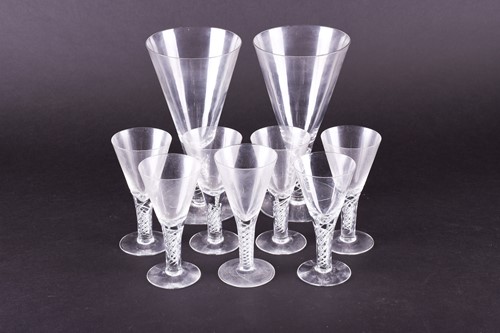 Lot 424 - A collection of 18th century style air twist...