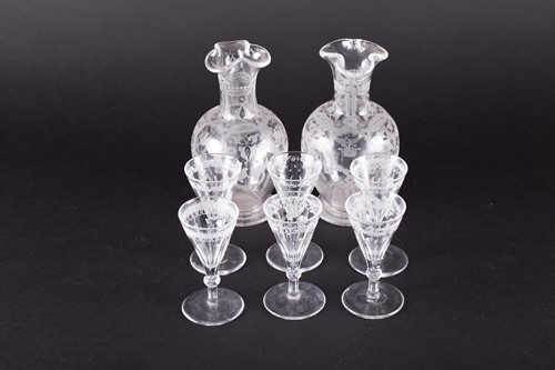 Lot 262 - A pair of 19th century small decanters...