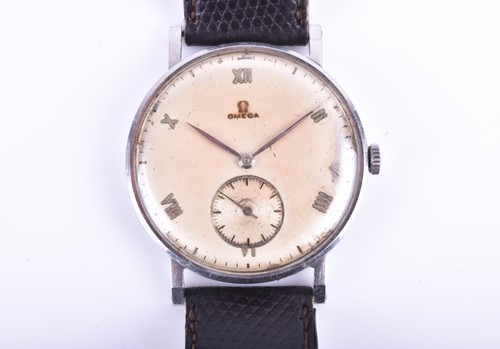 Lot 557 - A 1950s Omega stainless steel mechanical...