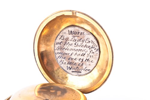 Lot 540 - Battle of Waterloo Interest. A Georgian gilt...
