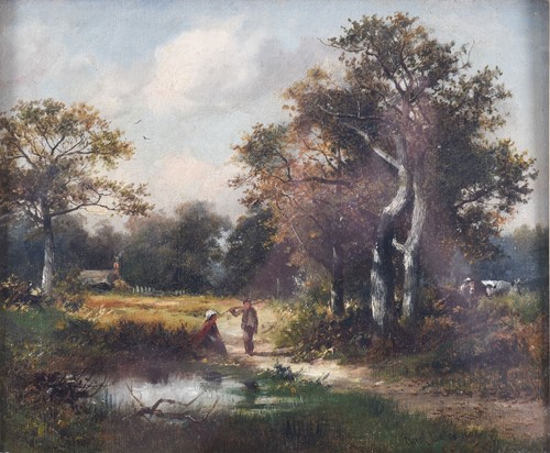 Lot 38 - David Bates (1840-1921) British The Edge of...