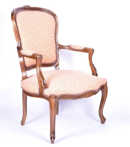 Lot 69 - A Continental fruitwood Fauteuil armchair,...