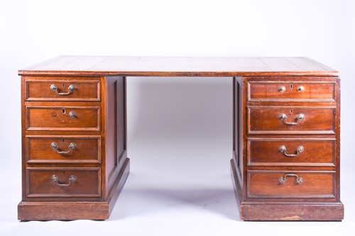 Lot 113 - A 19th century matched eight drawer pedestal...