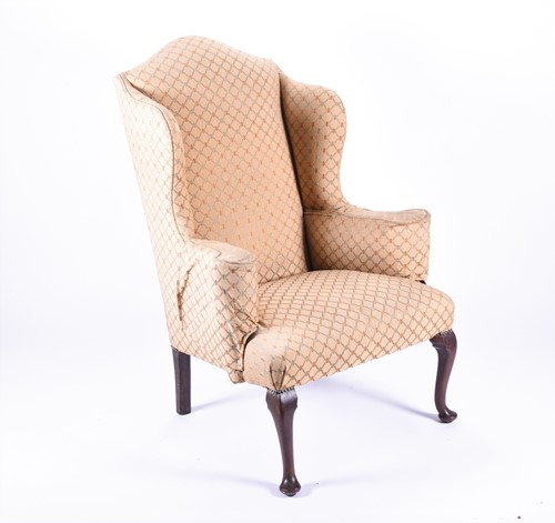 Lot 162 - A Victorian wing back mahogany and upholstered...