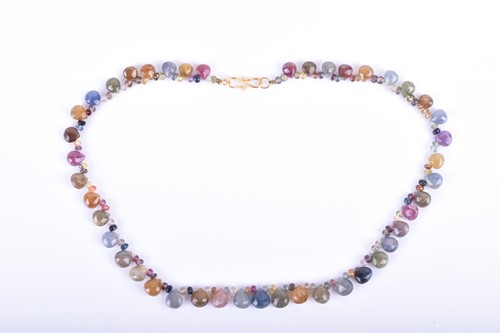 Lot 911 - A multi-coloured precious gemstone necklace...