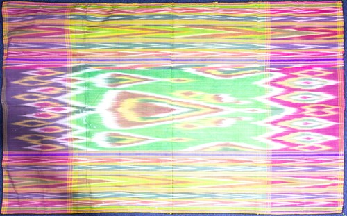 Lot 364 - Two Persian Ikat panels, each with typical...