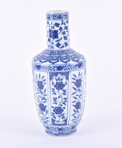 Lot 168 - A Chinese blue and white vase, the straight...