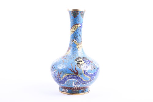 Lot 176 - A Chinese cloisonne onion shape vase, the neck...
