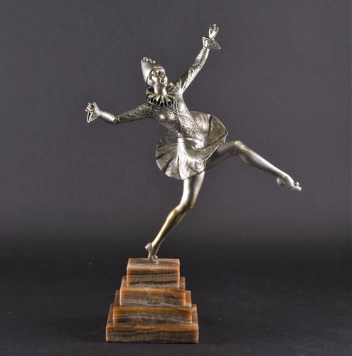 Lot 295 - A silvered bronze Art Deco figure of a female...