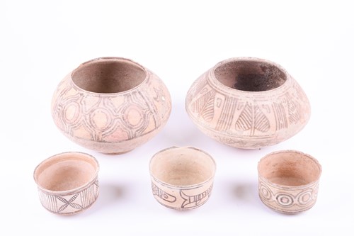 Lot 244 - Antiquities: two circular pottery bowls,...