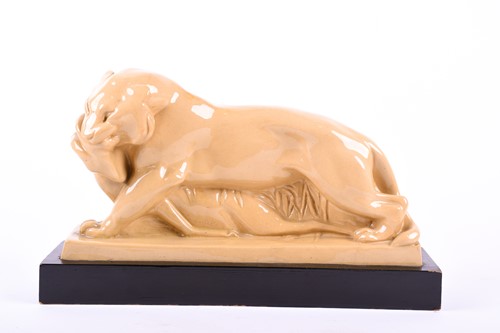 Lot 306 - A mid-20th century yellow-glazed ceramic study...