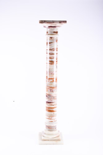 Lot 304 - A 20th century agate pedestal stand, with...