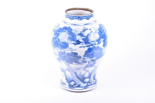 Lot 169 - A Chinese Kangxi period blue and white vase,...