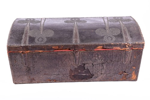 Lot 89 - A 18th century domed top, leather bound and...