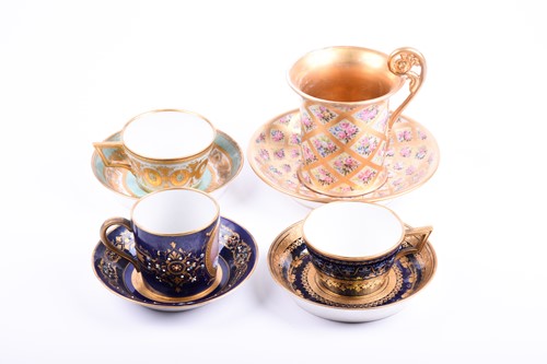 Lot 224 - Two mid-19th century Vienna porcelain cabinet...