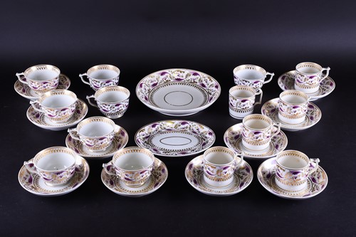 Lot 228 - A 19th century mauve and gilt Bloor Derby part...