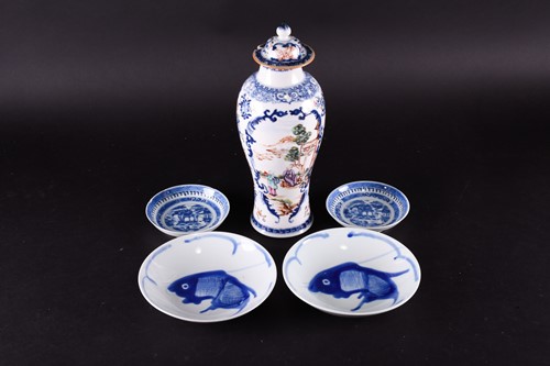 Lot 153 - A Chinese mandarin palette vase and cover,...