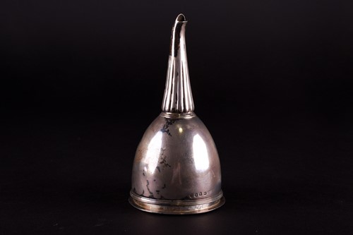Lot 431 - A Geo III silver wine funnel, William Allen...